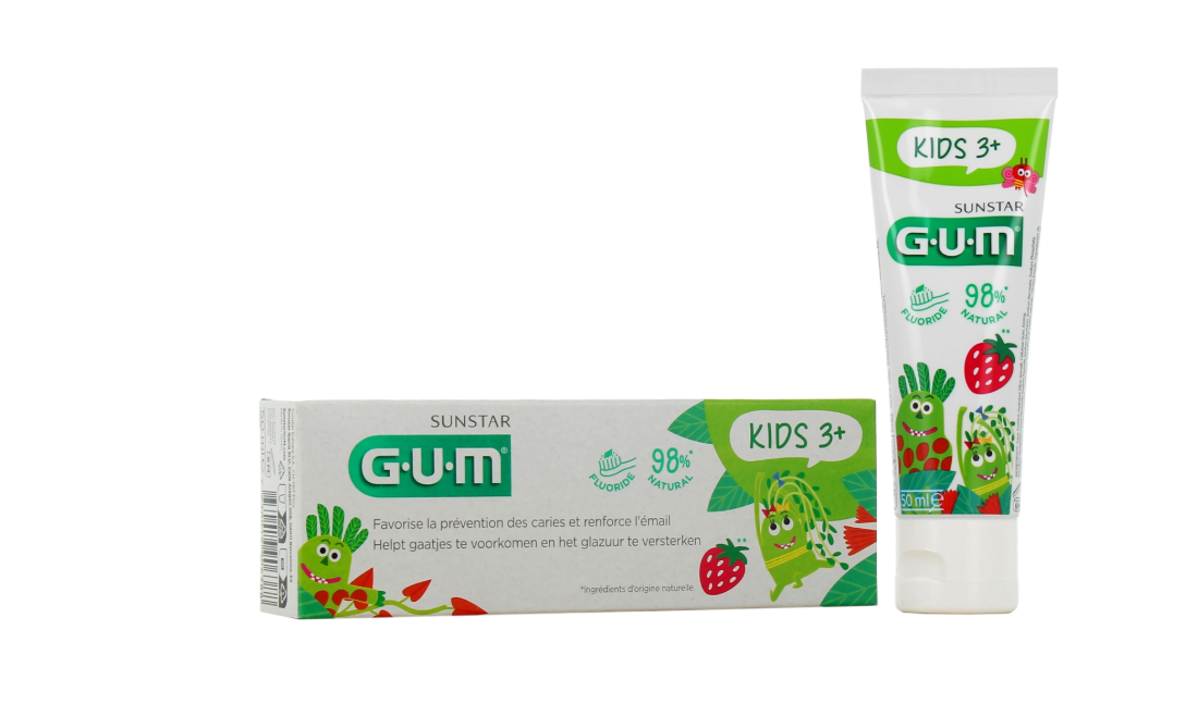GUM SUNSTAR DENTIFRICE KIDS 3ANS+ FRAISE 50ML