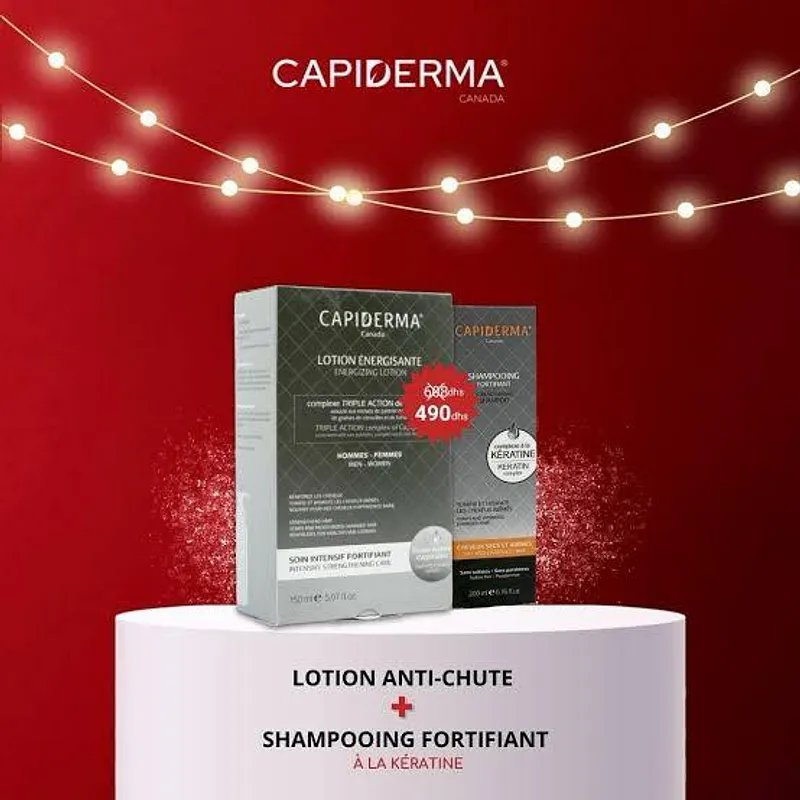 CAPIDERMA LOTION ENERGISANTE ANTI-CHUTE + SHAMPOOING ENERGISANT 200ML