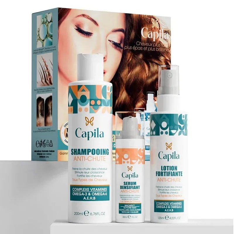 CAPILA PACK SHAMPOOING ANTI-CHUTE 200ML + SERUM DENSIFIANT ANTI-CHUTE 125ML + LOTION FORTIFIANTE ANTI-CHUTE 30ML