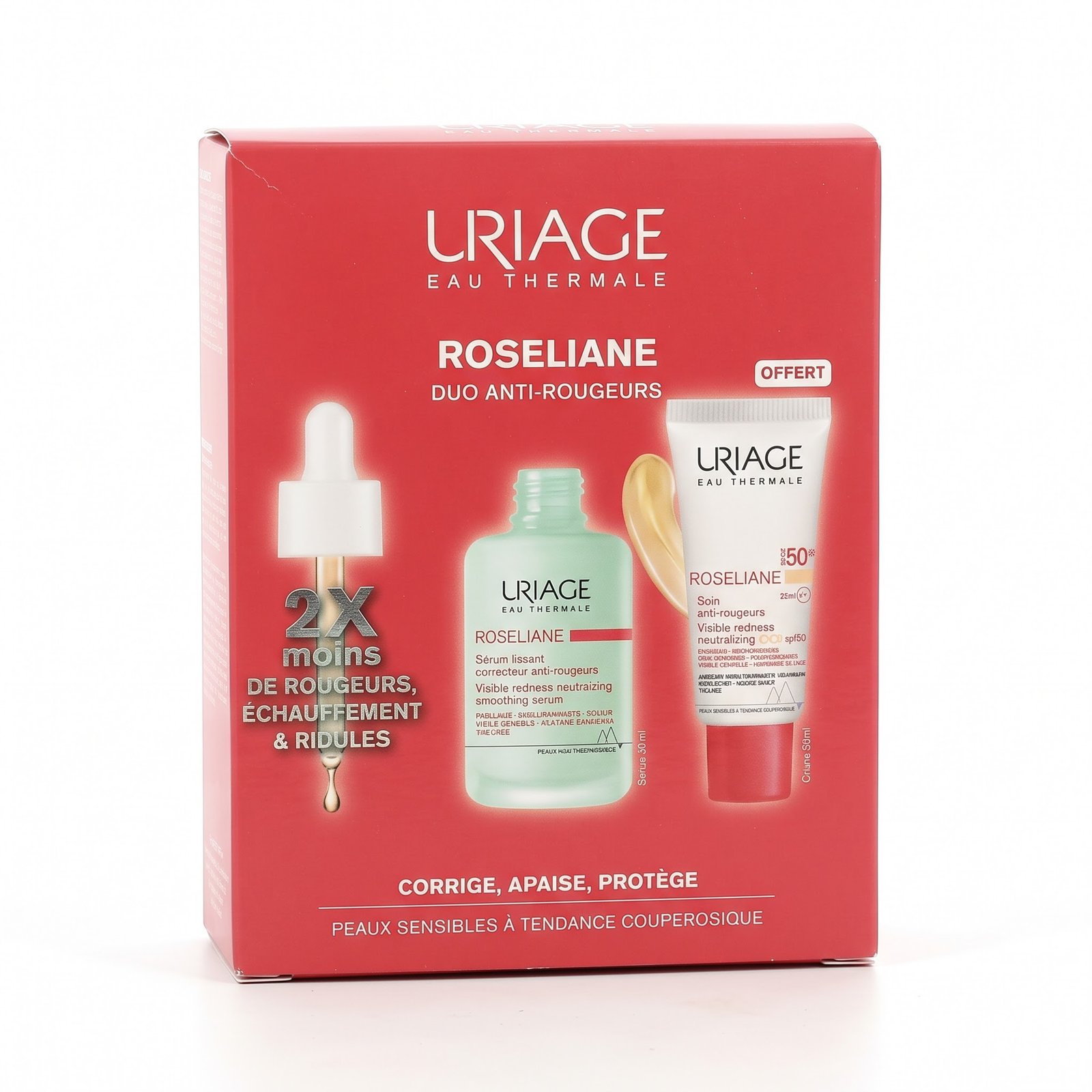 Coffret Uriage Roséliane Duo Anti-Rougeurs – La Routine Apaisante Complète