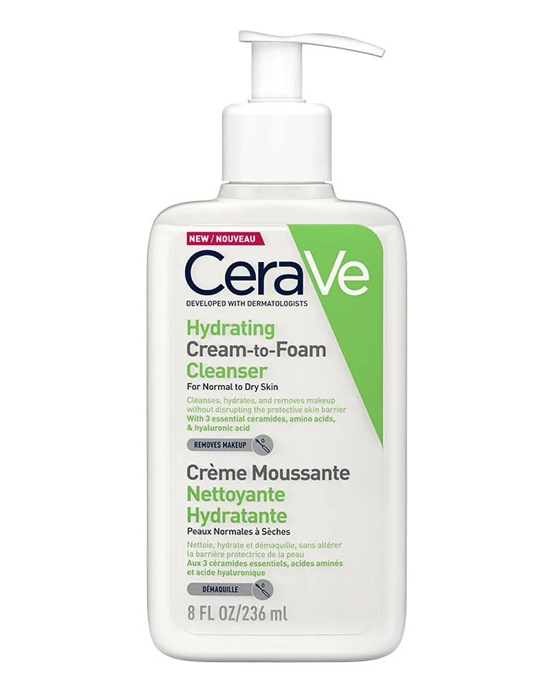 CERAVE CREME MOUSSANTE NETTOYANTE HYDRATANTE PEAUX NORMALES A SECHES 236ML
